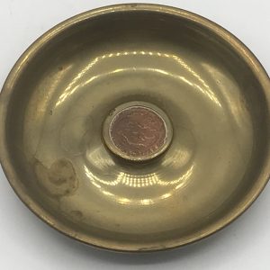 Brass Dish Set With Chinese Tai Ching Ti Kuo Cash Coin