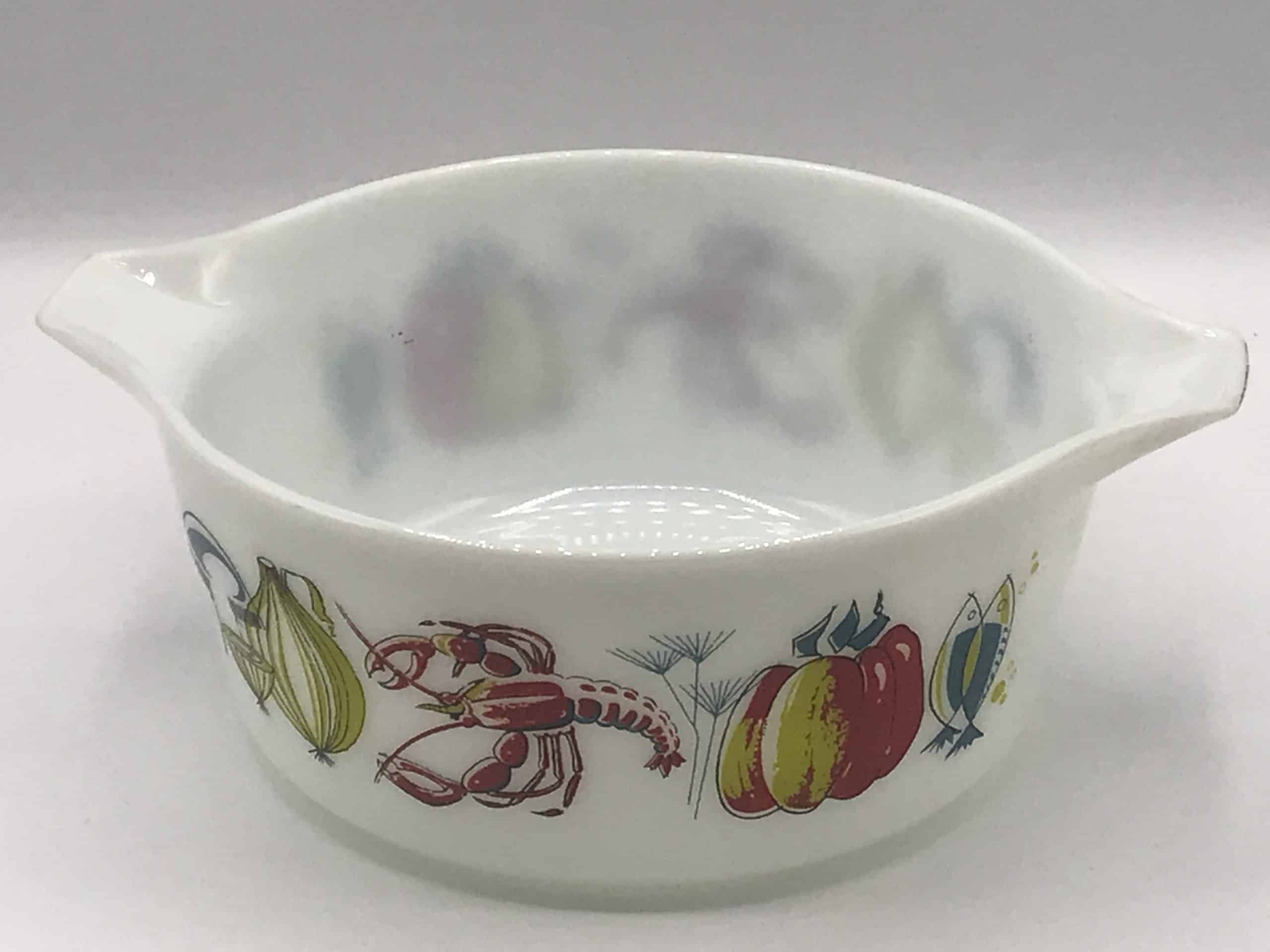Large Retro Mid Century JAJ Lobster Design Pyrex Glass Dish - Image 3