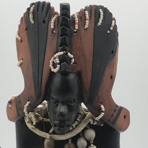 Carved African Warrior Wood Figure