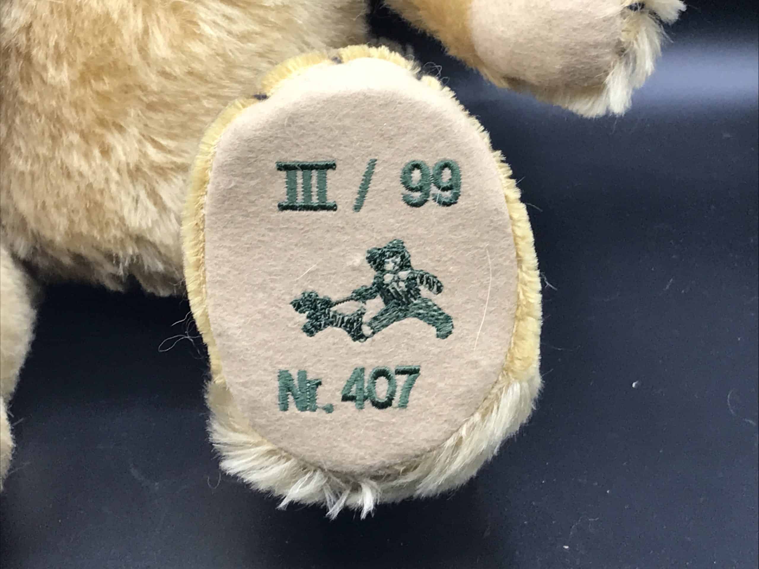 HERMANN Teddy 限定1999 ブルー テディベア 1843/1999 Antique Rare 1999 Hermann Mohair Teddy Bear & Dog – Limited