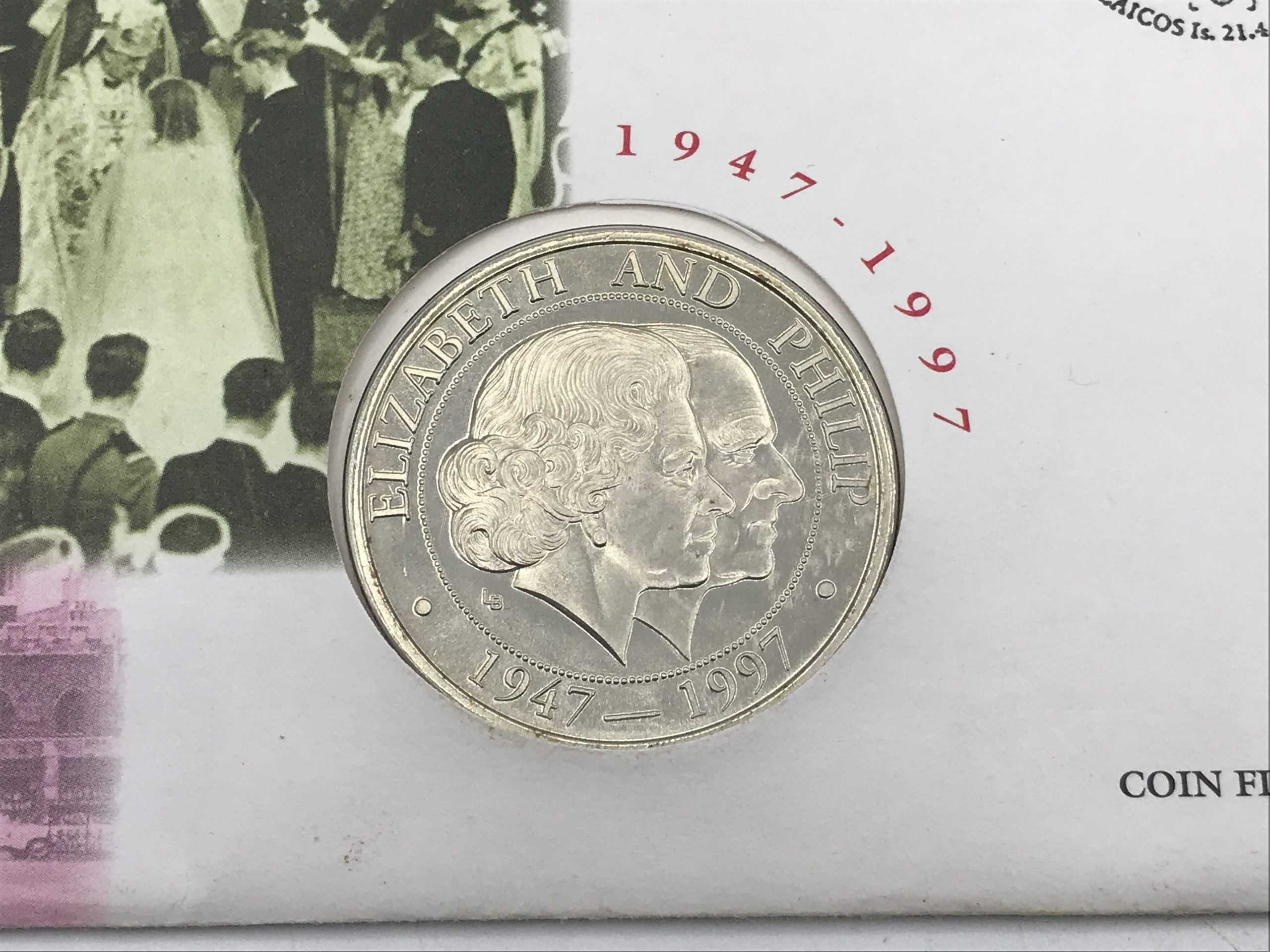 1947 - 1997 Golden Wedding Anniversary Elizabeth and Phillip 5 Crowns Cover - Image 3