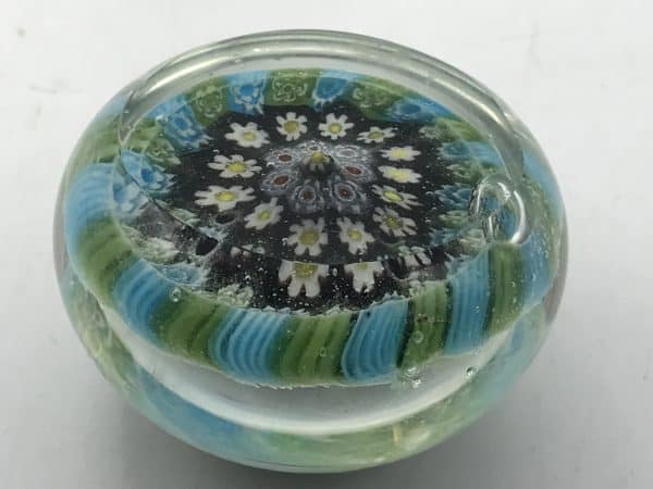 Beautiful Italian Small Murano Concentric Millefiori Glass Paperweight - Image 4
