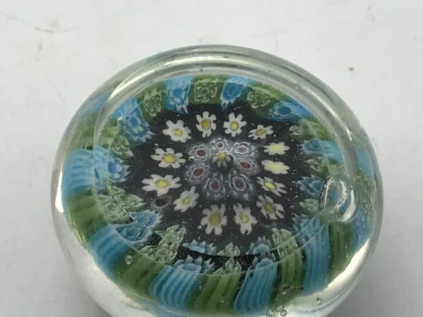Beautiful Italian Small Murano Concentric Millefiori Glass Paperweight - Image 5