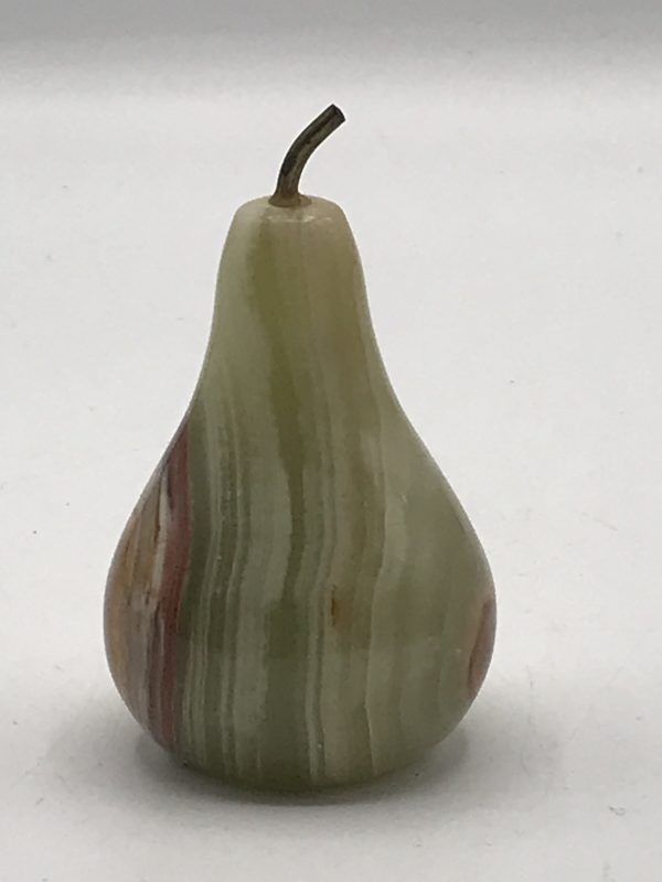 Carved Alabaster Pear Paperweight