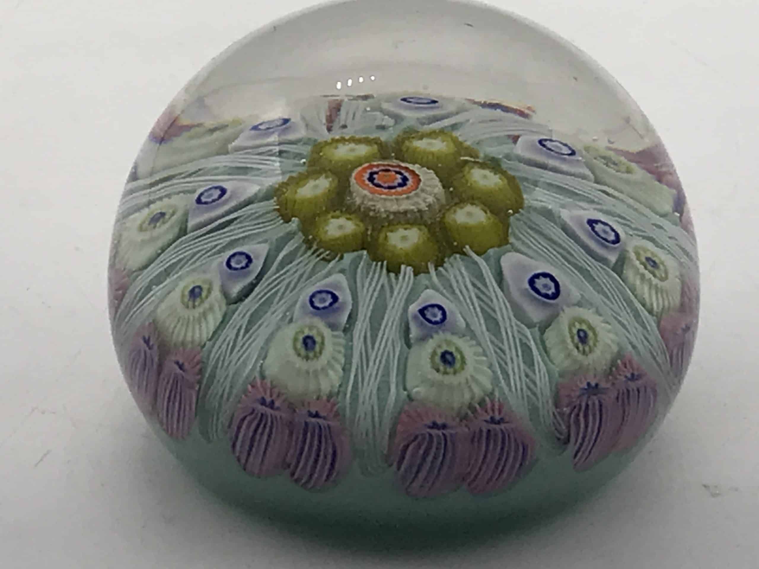 Scottish Strathearn 9 Spoke Millefiori Cartwheel Glass Paperweight - Image 3