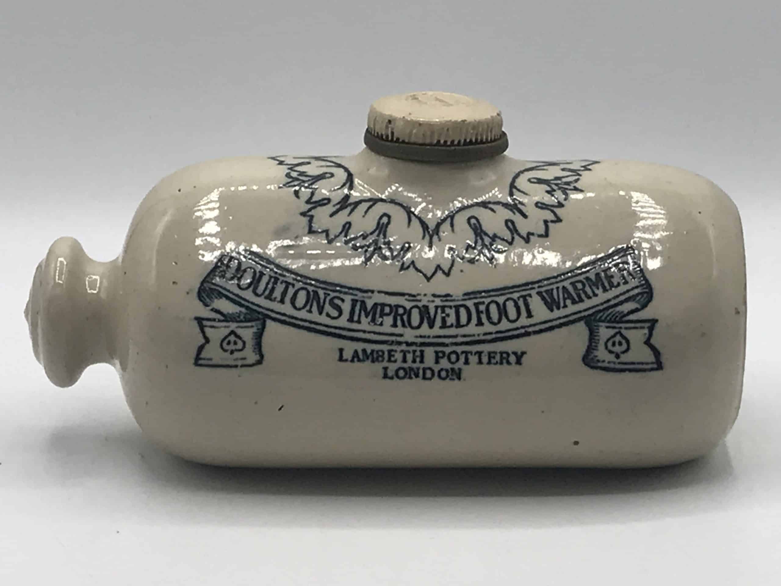 Antiqued Doultons Improved Foot Warmer Lambeth Pottery London