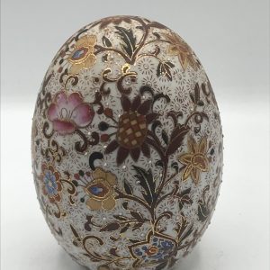 Vintage Hand Painted Chinese Porcelain Egg