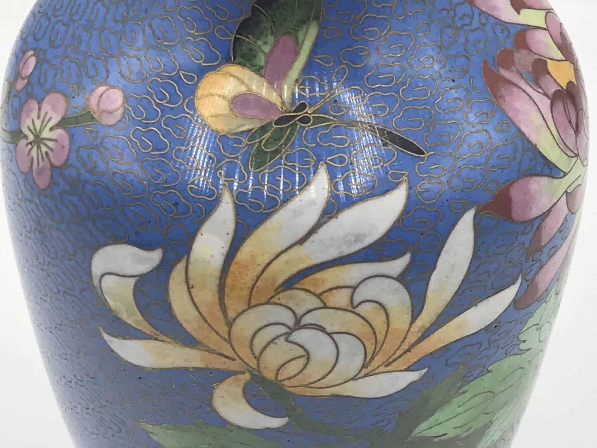 Chinese Cloisonne Enamel Vase Nankai University Tianjin - Image 6