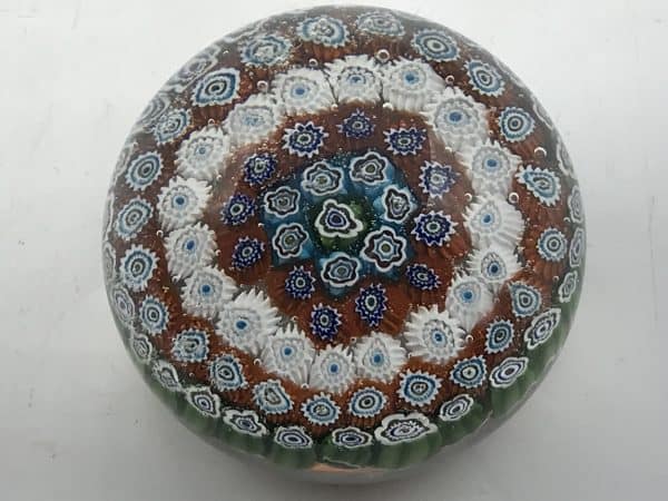 Italian Murano Glass Concentric Circle Millefiori Paperweight - Image 7