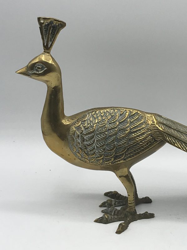 Large Beautiful Solid Brass Peacock - Image 4