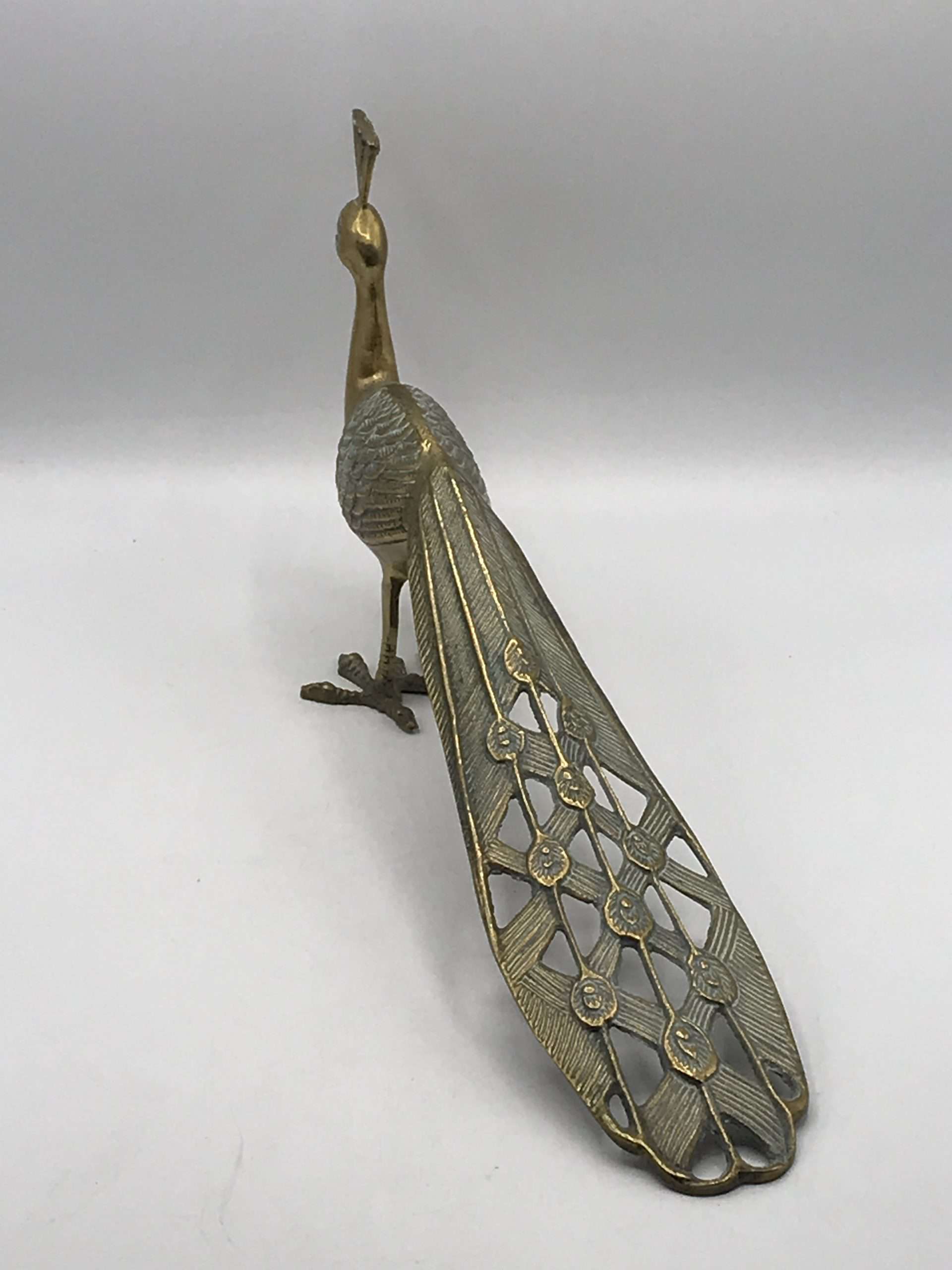Large Beautiful Solid Brass Peacock - Image 6