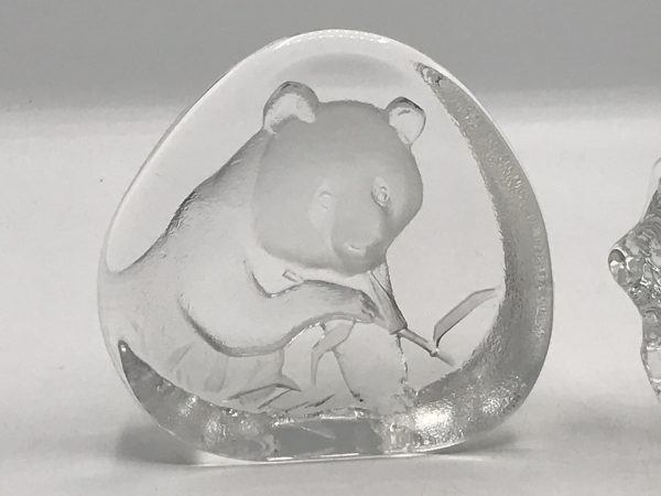Two Swedish Glass Matts Jonasson Paperweights Panda & Squirrel - Image 3