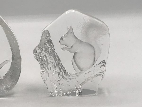 Two Swedish Glass Matts Jonasson Paperweights Panda & Squirrel - Image 4