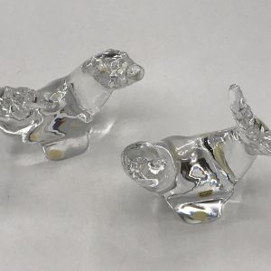 2 Swedish Kosta Boda Glass Seal Sealion by Paul Hoff WWF