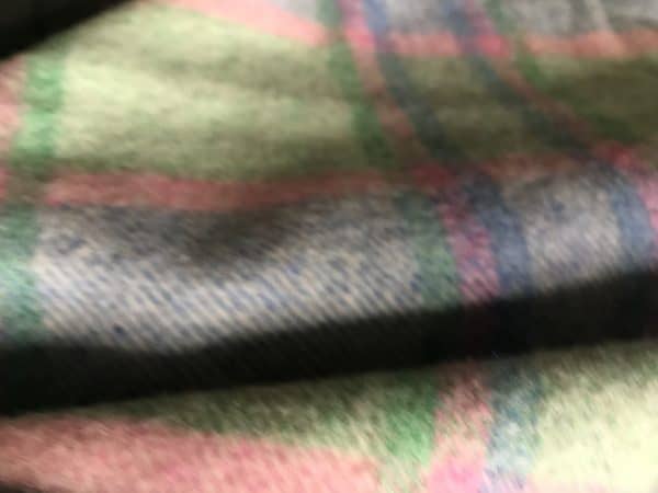 Large Vintage Wool Blanket – Pink & Green Check – 90” x 68” – Classic Cozy Charm - Image 4