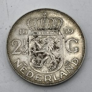 Coin Nederland 2½ GULDEN 1959 Silver Queen Juliana