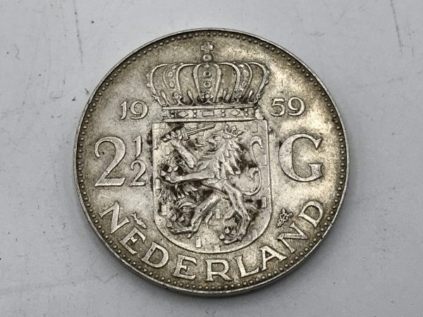 Coin Nederland 2½ GULDEN 1959 Silver Queen Juliana