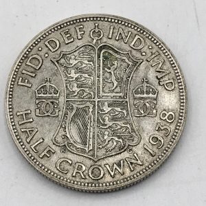 English 500 Grade Silver Half Crown 1938