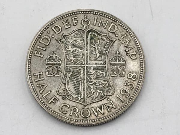 English 500 Grade Silver Half Crown 1938