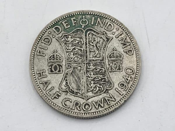English 500 Grade Silver Half Crown 1940
