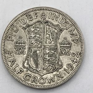 English 500 Grade Silver Half Crown 1942