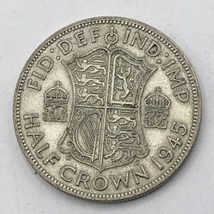 English 500 Grade Silver Half Crown 1945