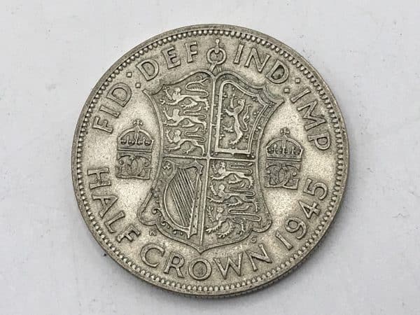 English 500 Grade Silver Half Crown 1945