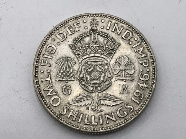 English 500 Grade Silver Half Crown Coin 1944