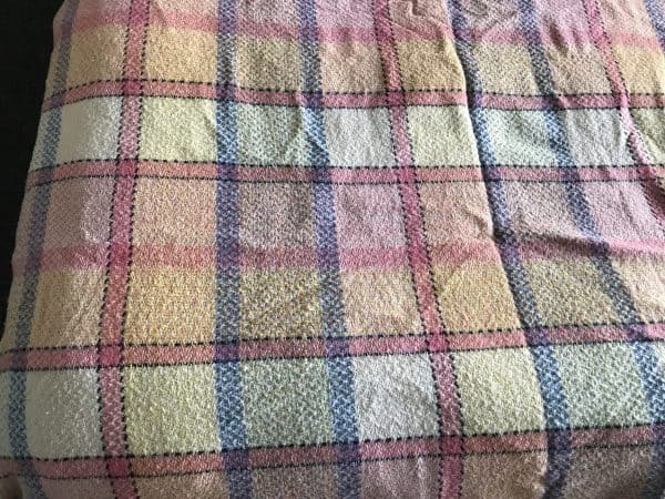 Large Vintage Wool Blanket – Multi-Coloured Check – 84” x 79” – Classic Cozy Charm - Image 3