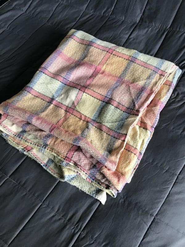 Large Vintage Wool Blanket – Multi-Coloured Check – 84” x 79” – Classic Cozy Charm - Image 4