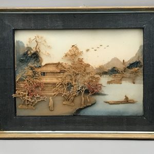 Antique 1920s Chinese 3d Cork Diorama Picture
