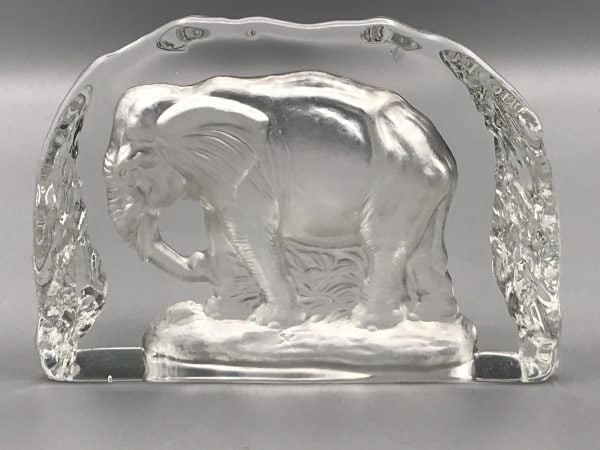 Dartington Crystal Signed Capredoni glass Paperweight Bull Elephant