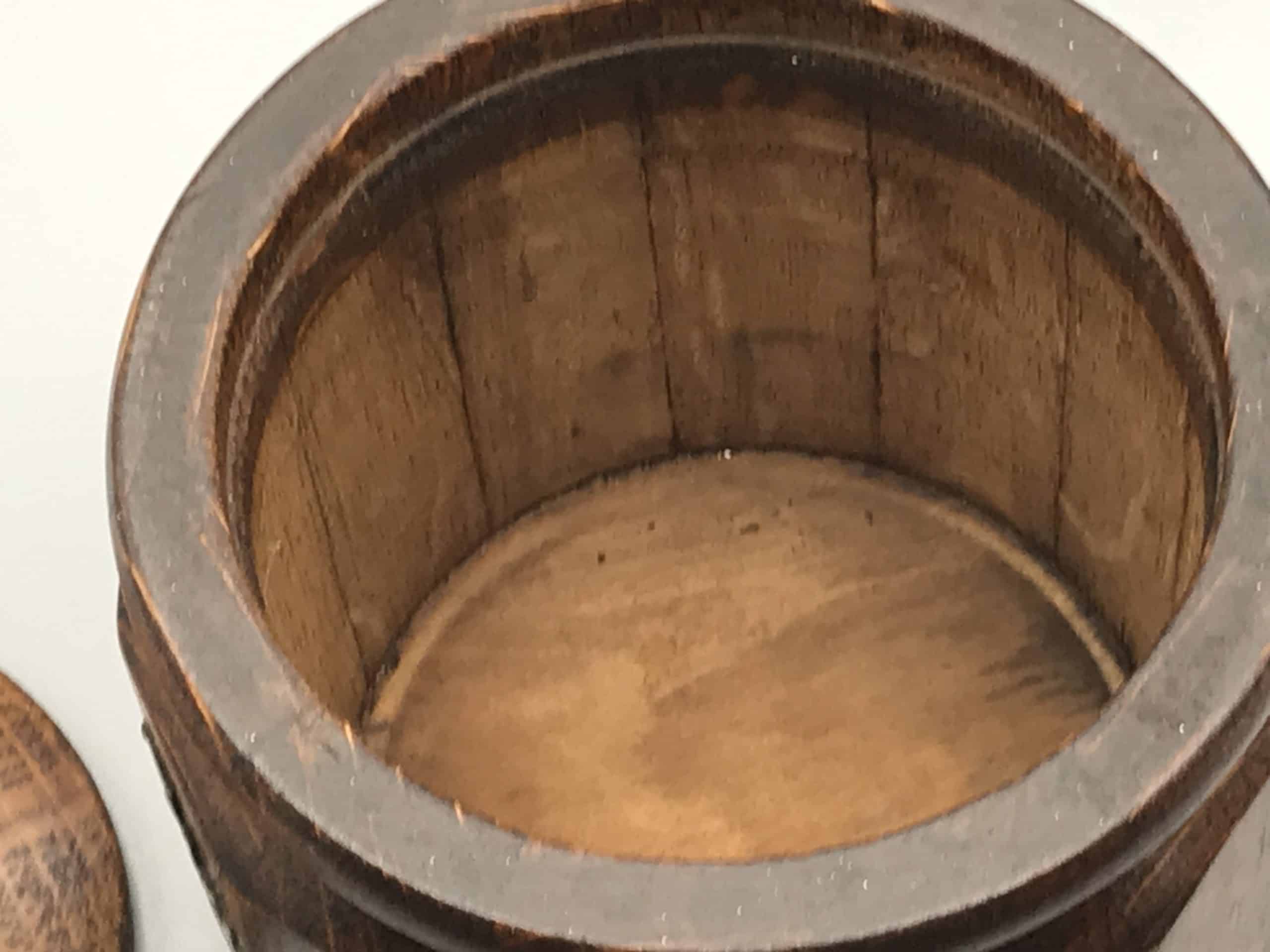 Early 20th Century Oak Coopered Barrel Wood Tea Caddy - Image 6