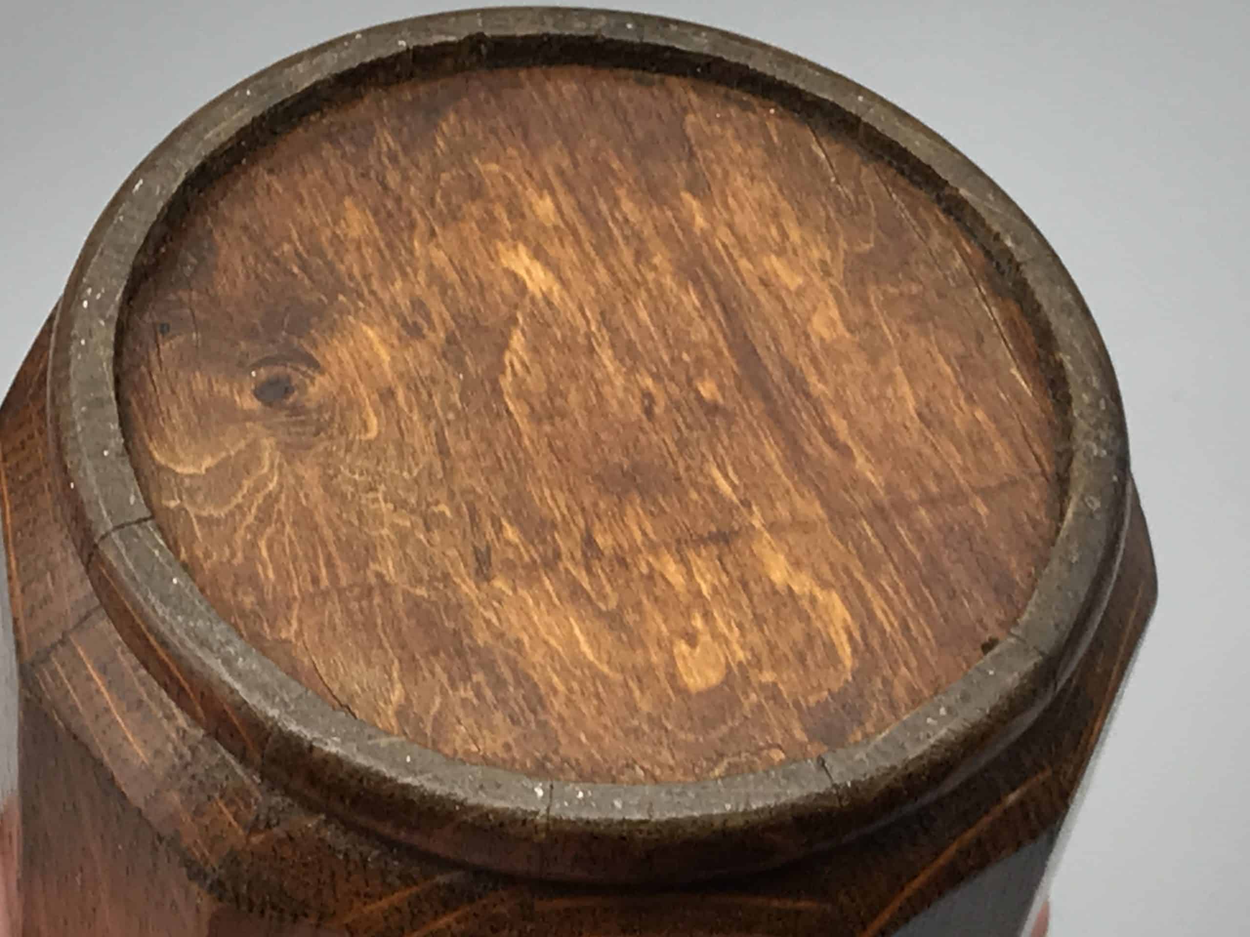 Early 20th Century Oak Coopered Barrel Wood Tea Caddy - Image 7