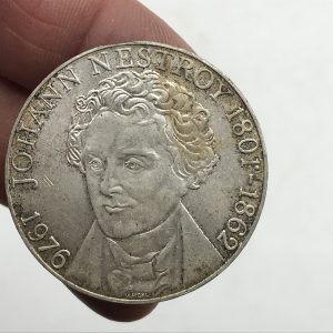 1976 Austrian 640 Silver Coin 175th Anniversary of birth of Johann Nestroy