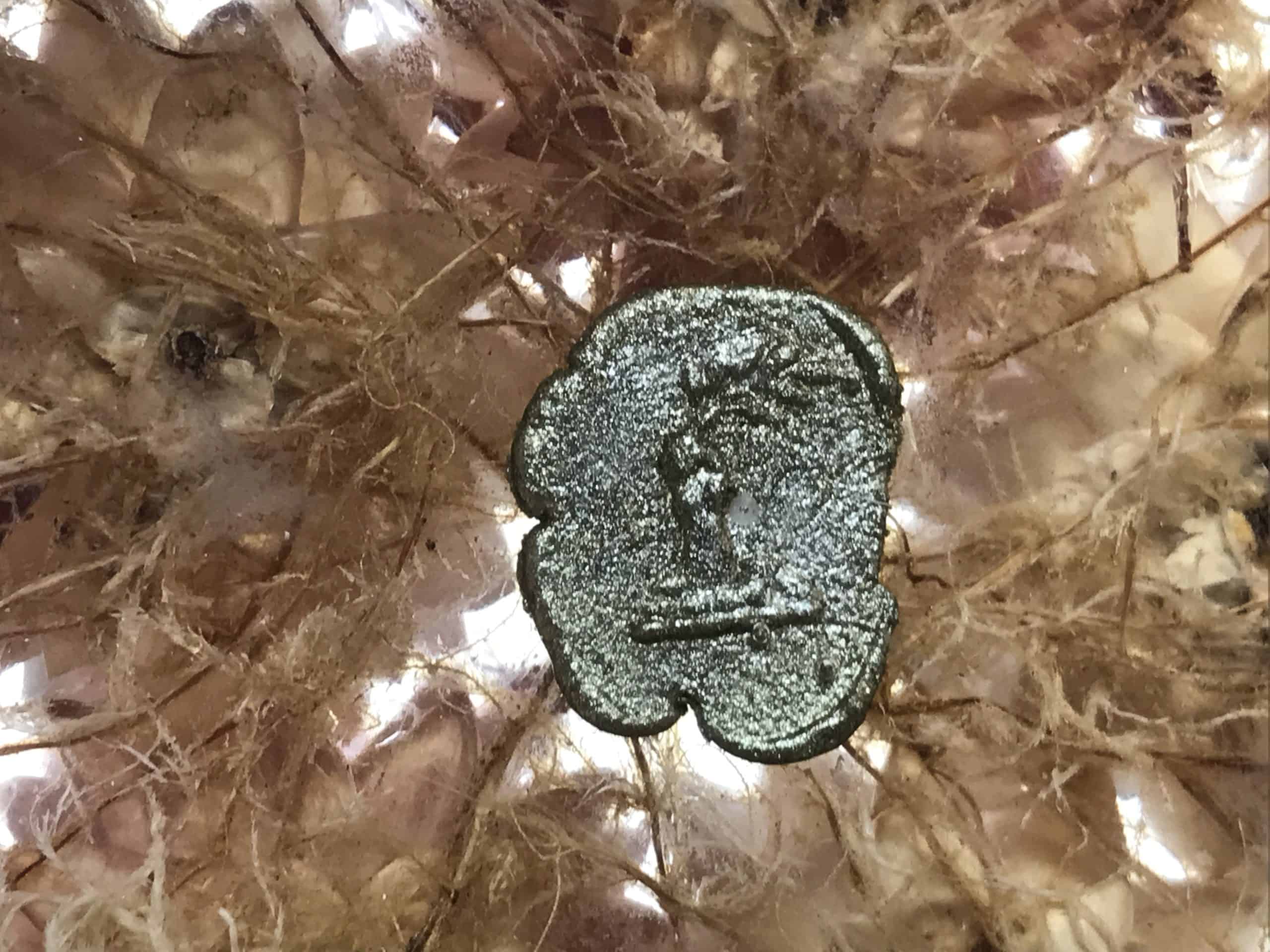 Large Vintage Dried Flower Lucite Paperweight - Image 6