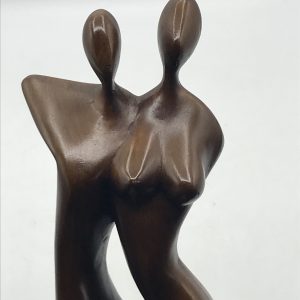 Stunning Mid Century Carved Wood Figure Of Two Lovers