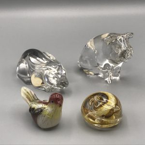 Group Four Vintage Glass Animals Paperweights
