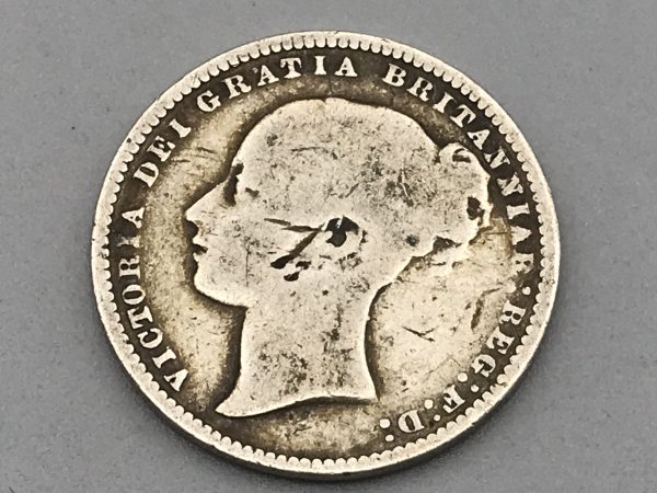 Silver Coin 1876 One Shilling - Image 3