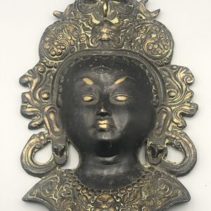 Bronze Deity Wall Mask Antique Tibetan Indian Bronze Deity Mask