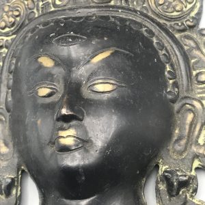 Bronze Deity Wall Mask Antique Tibetan Indian Bronze Deity Mask