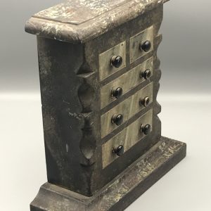 Rare Victorian Slate Miniature Chest of Drawers – Antique 19thC Model