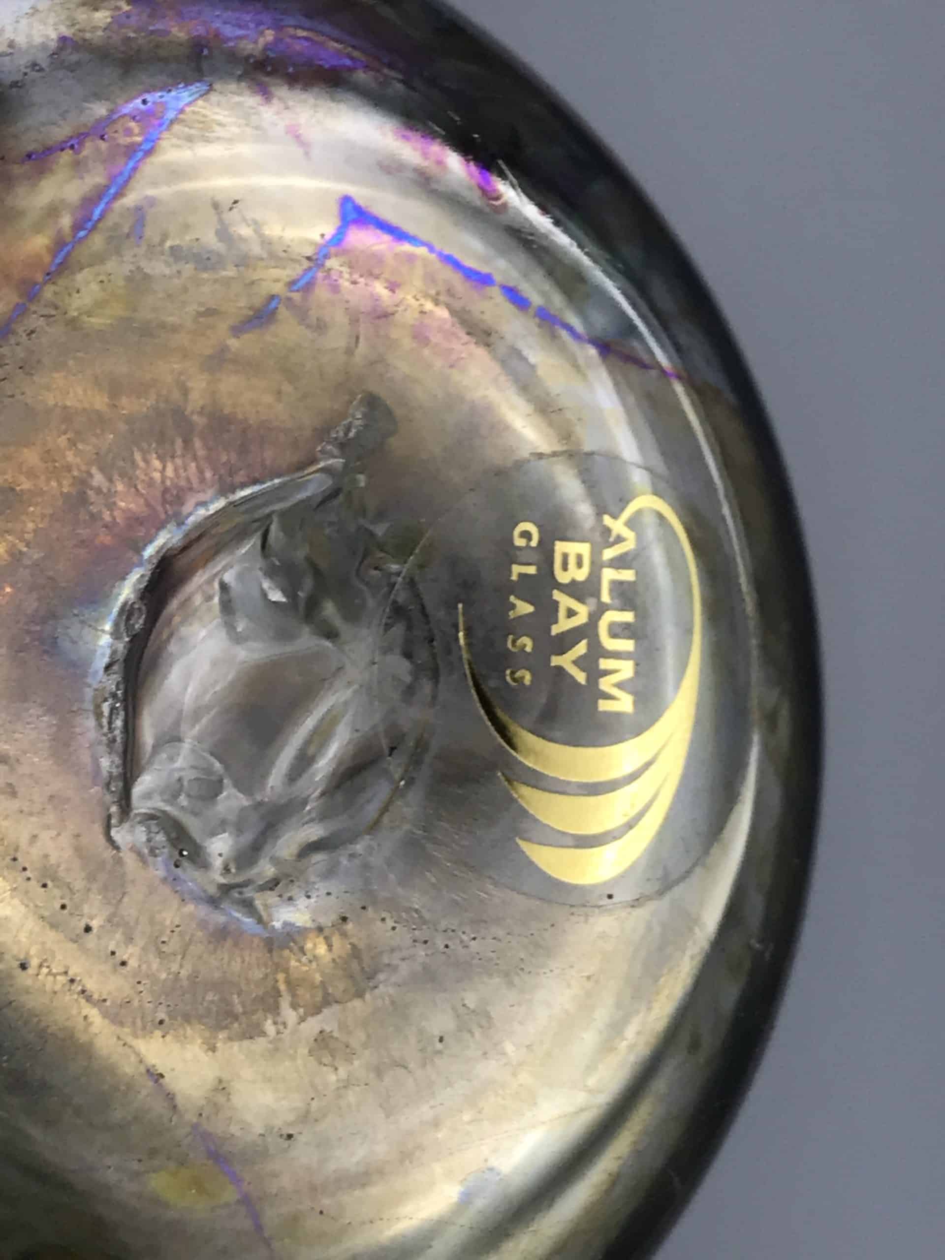 Alum Bay Isle Of White Iridescent Studio Glass Vase - Image 9