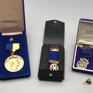 Group Vintage 1970s Rotary Club Enamel Medals