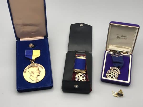 Group Vintage 1970s Rotary Club Enamel Medals