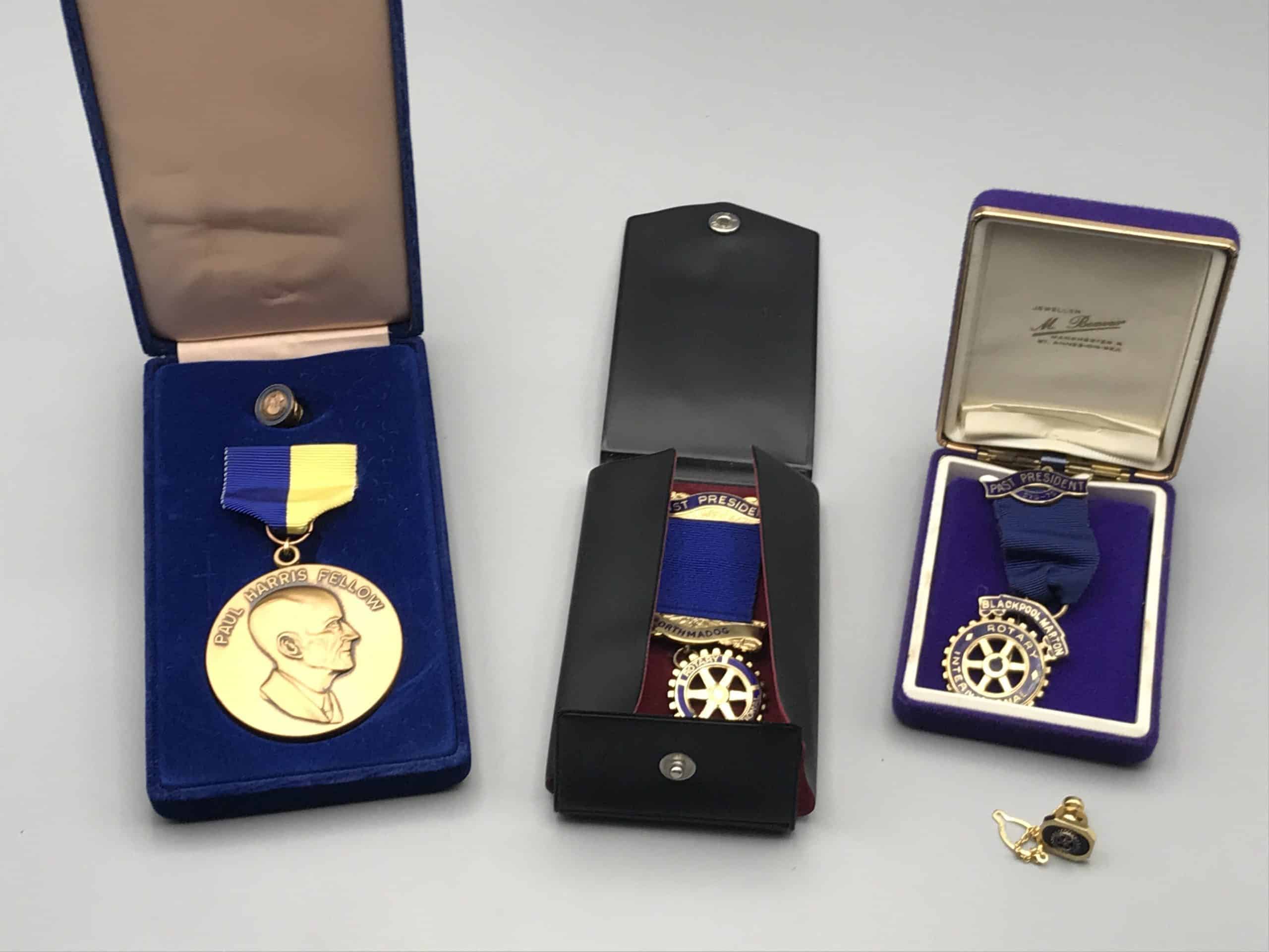 Group Vintage 1970s Rotary Club Enamel Medals