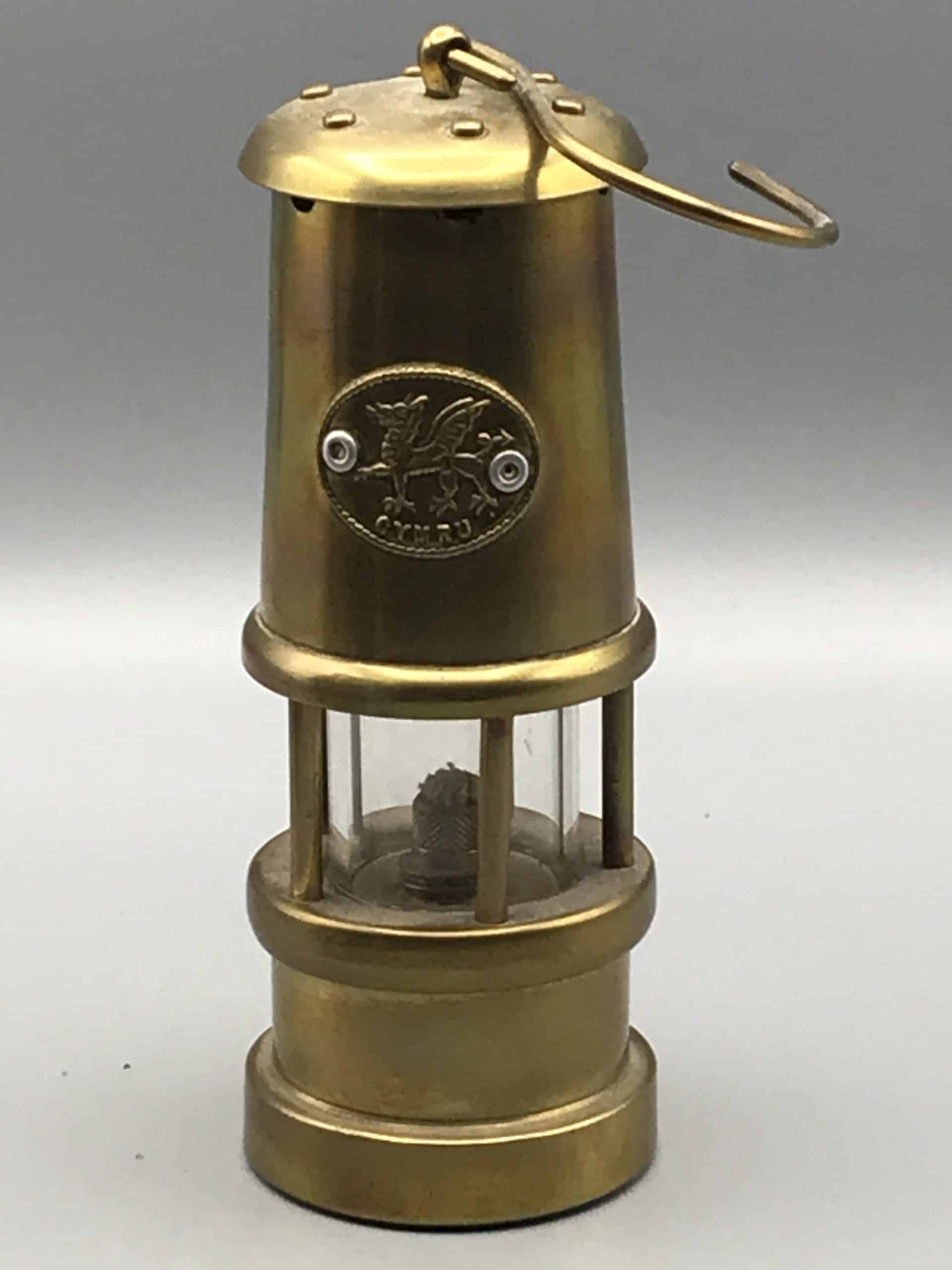 Small Welsh Brass Coal Mine Miners Safety Lamp