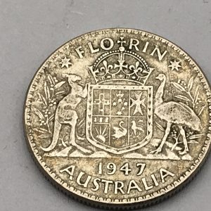 1947 Australian Silver Florin Two Shillings