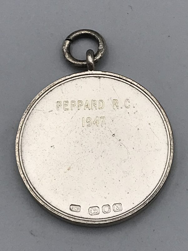 English Sterling Silver 1947 Albert Watch Fob Medal - Image 3
