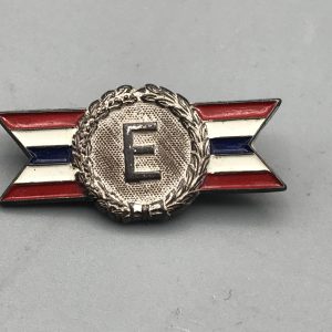 WWII “E” Excellence Award Sterling Silver Badge Brooch Pin